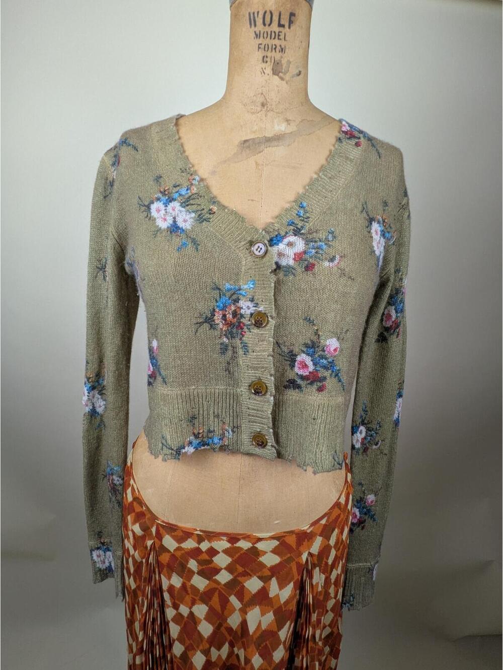 R13 floral cashmere cardigan